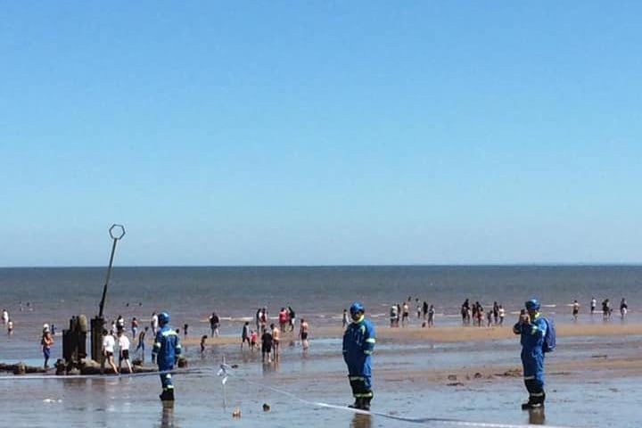 A suspected bomb on Skegness beach was reported on Saturday.