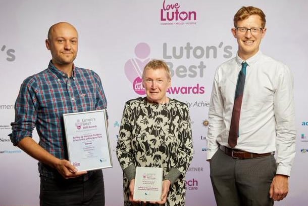 Environmental Achievement sponsored by London Luton Airport Ltd...
Setting up Warwick Gardens & launching Edible Bury Park – Winner  (pictured)...
Surrey Street Primary School Safe Space Bubble – Runner up