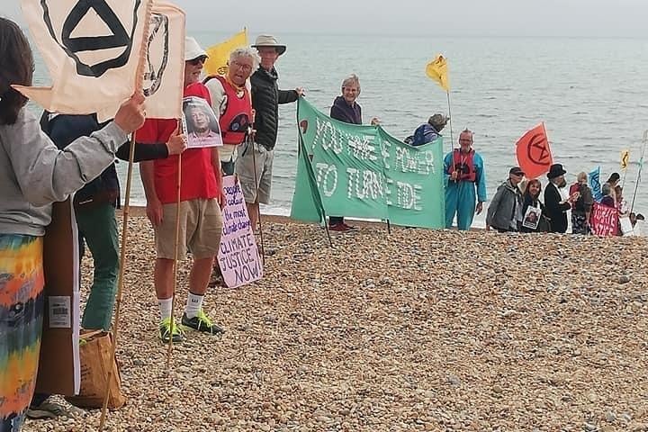 Campaigners raised their banners in protest