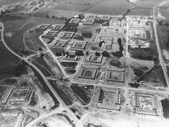 An aerial shot of early Milton Keynes