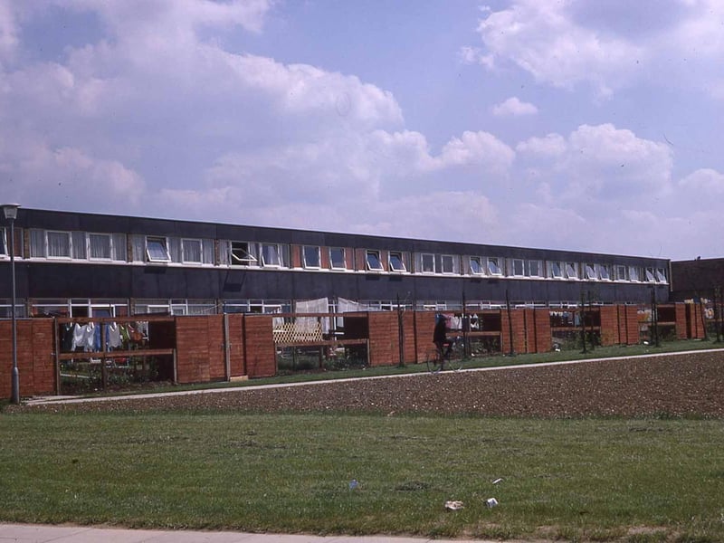 The first new area to be built was Lakes Estate, pictured looking smart in the 1970s.  Building began in 1968 and lasted until 1975. The area was designed to house an 'overspill' of people from London and was built under a funding agreement between Bletchley Urban District Council  and the Greater London Council (GLC). 
Parts of the estate such as Serpentine Court are now decrepit and are due to be demolished and replaced.