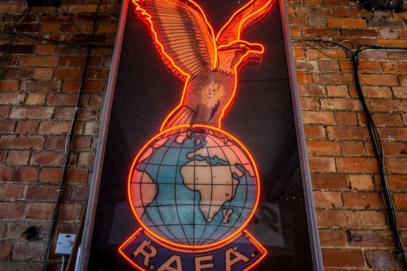 The neon masthead from the former R.A.F.A club on Somerset Street, which shut in 2015. Steve said: "People have offered £2,500 but I would never sell it."