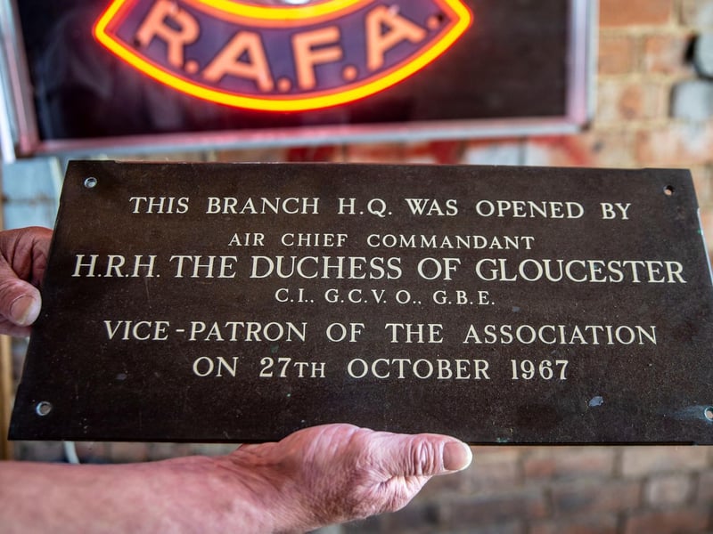 The R.A.F.A club's official opening plaque from 1967. Steve said: "People who recognise the sign are blown away when they see it. I think it makes them nostalgic for that community spirit that we've lost today."