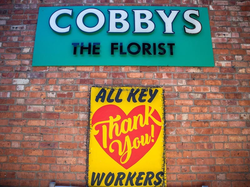 The sign for Cobby's the Florist, formerly of Kettering Road, next to the Picturedrome.