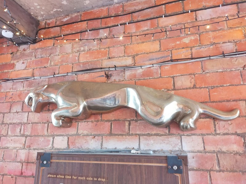 The figure head from Northampton's Guy Salmon Jaguar Dealership on Abington Square.