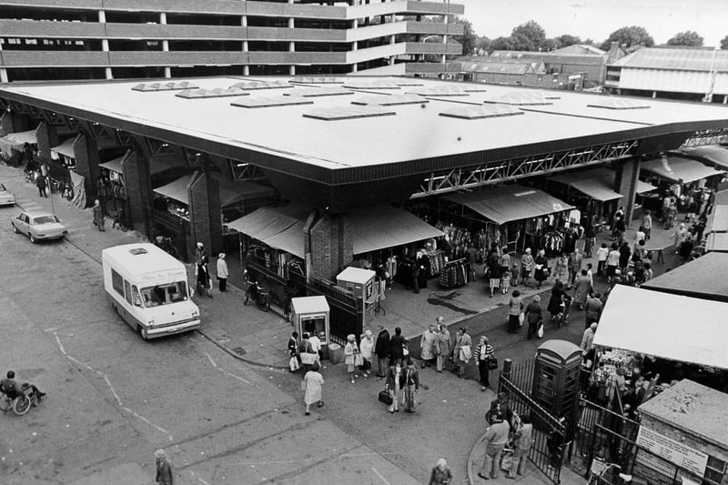 Peterborough market in the 1970s.