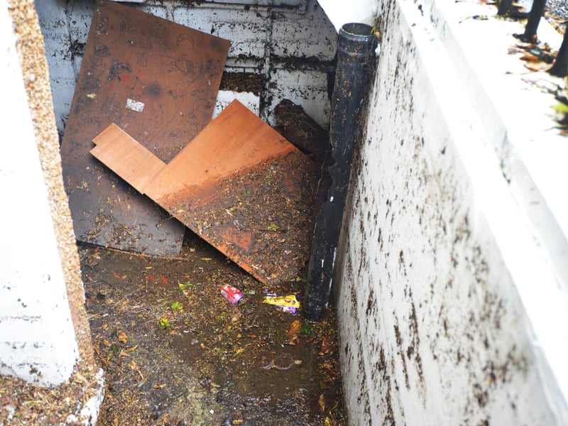 Basement area of a property in South Terrace, Hastings, flooded during a storm on 16/6/21. SUS-210617-135643001