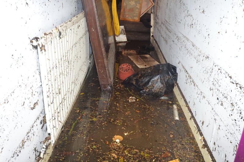 Basement area of a property in South Terrace, Hastings, flooded during a storm on 16/6/21. SUS-210617-135710001