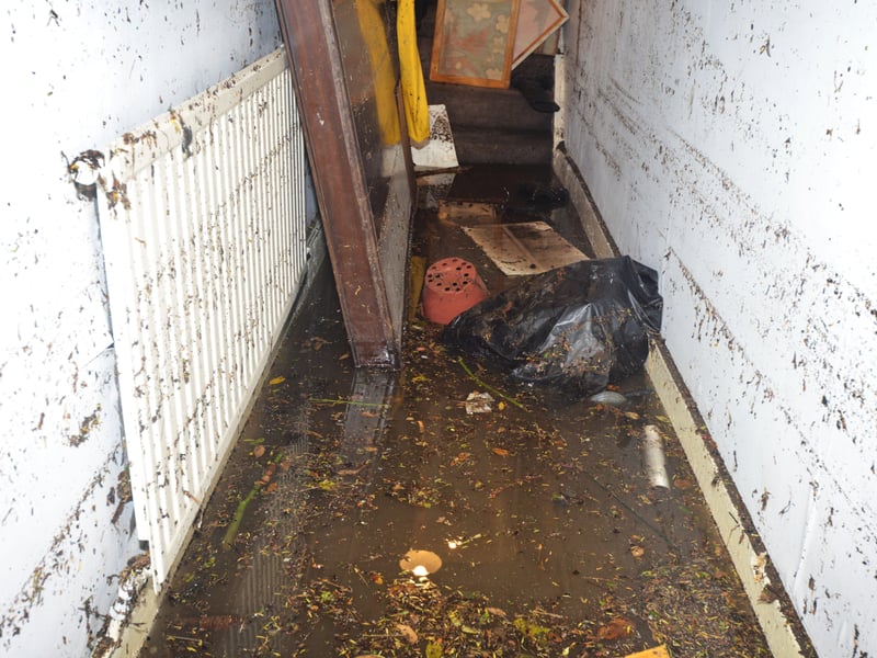 Basement area of a property in South Terrace, Hastings, flooded during a storm on 16/6/21. SUS-210617-135710001
