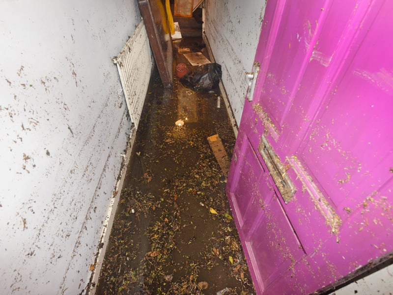 Basement area of a property in South Terrace, Hastings, flooded during a storm on 16/6/21. SUS-210617-135723001