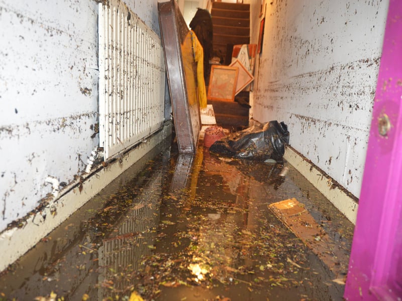 Basement area of a property in South Terrace, Hastings, flooded during a storm on 16/6/21. SUS-210617-135736001
