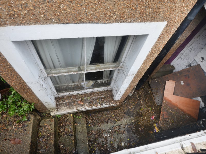 Basement area of a property in South Terrace, Hastings, flooded during a storm on 16/6/21. SUS-210617-135831001
