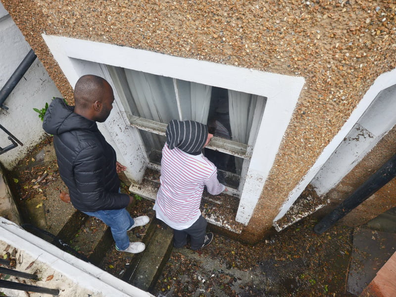 Basement area of a property in South Terrace, Hastings, flooded during a storm on 16/6/21. SUS-210617-135844001