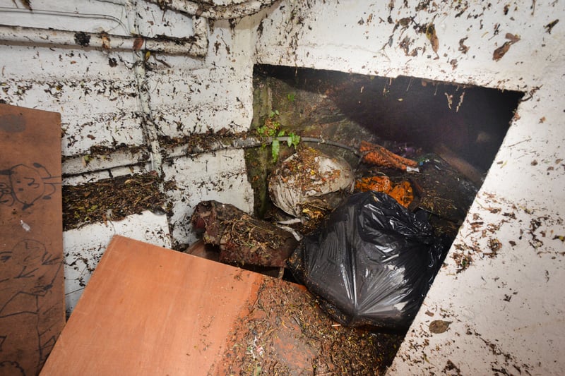 Basement area of a property in South Terrace, Hastings, flooded during a storm on 16/6/21. SUS-210617-135923001
