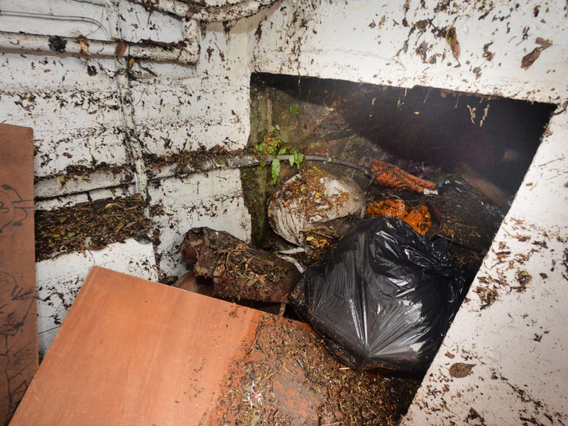 Basement area of a property in South Terrace, Hastings, flooded during a storm on 16/6/21. SUS-210617-135923001
