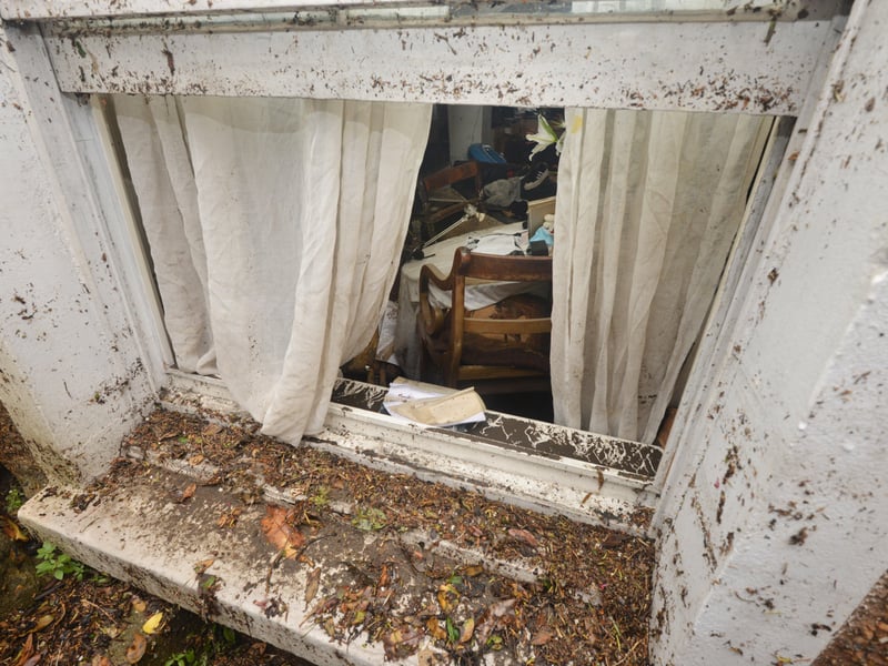 Basement area of a property in South Terrace, Hastings, flooded during a storm on 16/6/21. SUS-210617-140124001