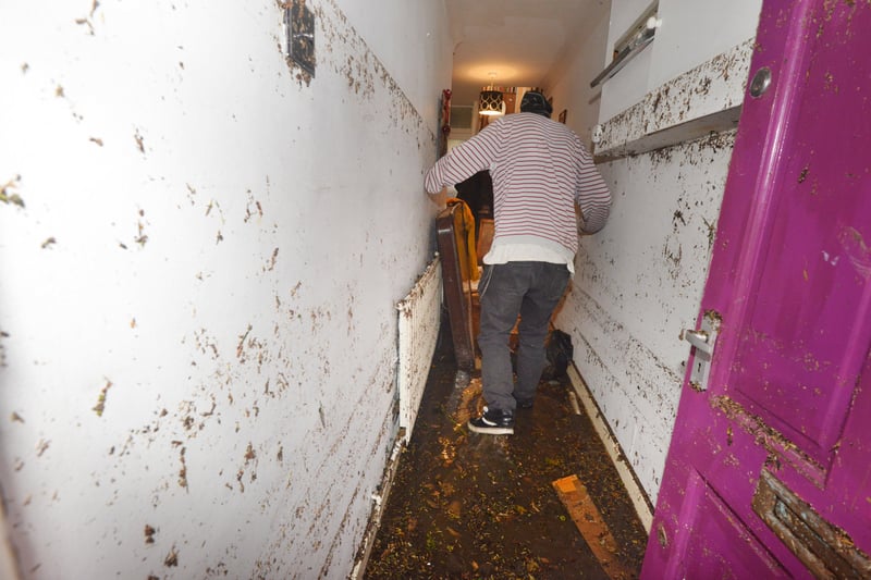 Basement area of a property in South Terrace, Hastings, flooded during a storm on 16/6/21. SUS-210617-140207001