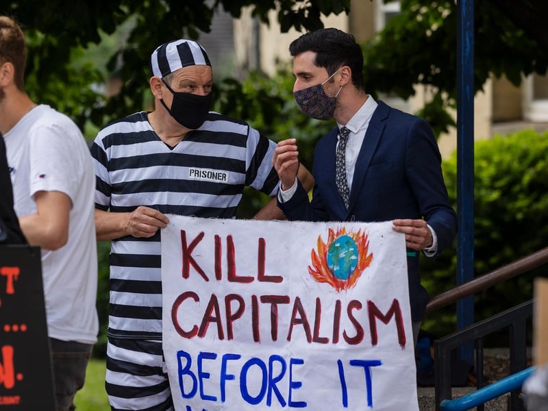 Protesters from the Climate Change activist group Extinction Rebellion demonstrated outside Northampton Magistrates' Court today (Thursday, June 17) in support of 'The Barclaycard Six'. Photo: Leila Coker
