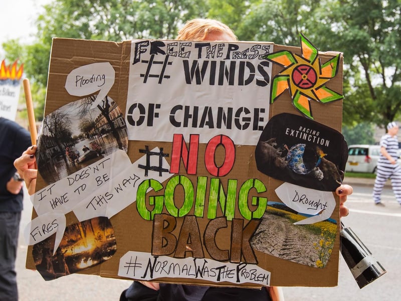 Protesters from the Climate Change activist group Extinction Rebellion demonstrated outside Northampton Magistrates' Court today (Thursday, June 17) in support of 'The Barclaycard Six'. Photo: Leila Coker