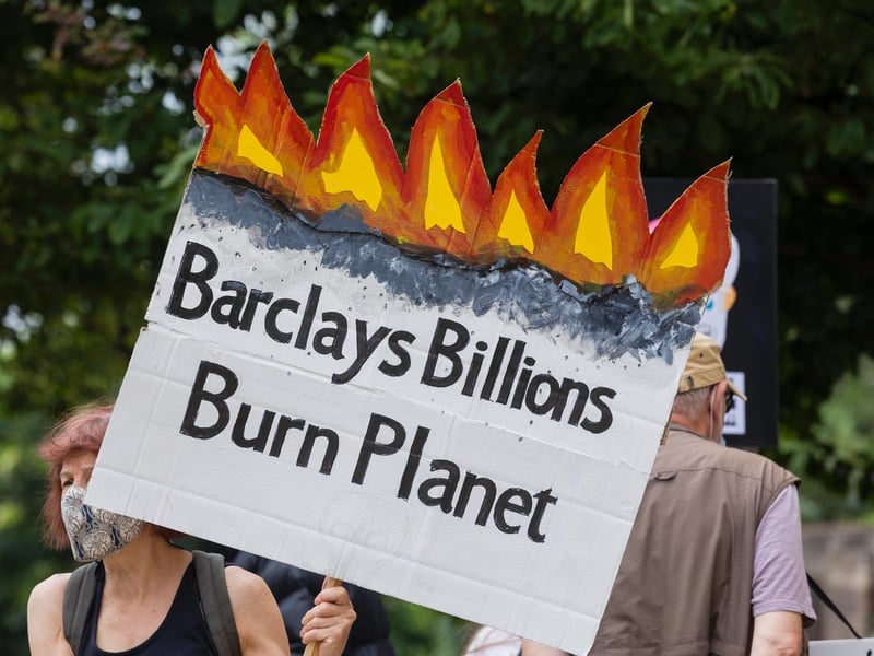 Climate Change activist group Extinction Rebellion protesters demonstrated outside Northampton Magistrates' Court today (Thursday, June 17) in support of 'The Barclaycard Six'. Photo: Leila Coker