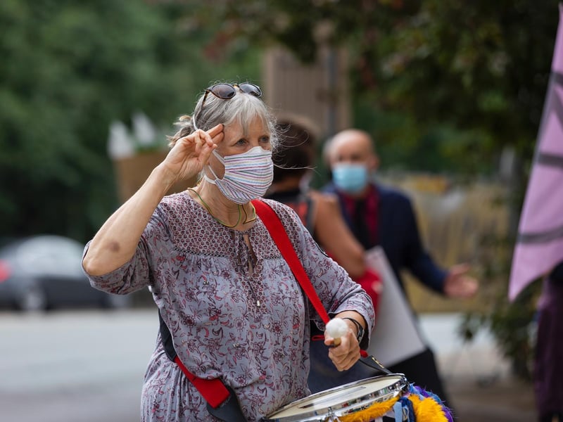Protesters from the Climate Change activist group Extinction Rebellion demonstrated outside Northampton Magistrates' Court today (Thursday, June 17) in support of 'The Barclaycard Six'. Photo: Leila Coker