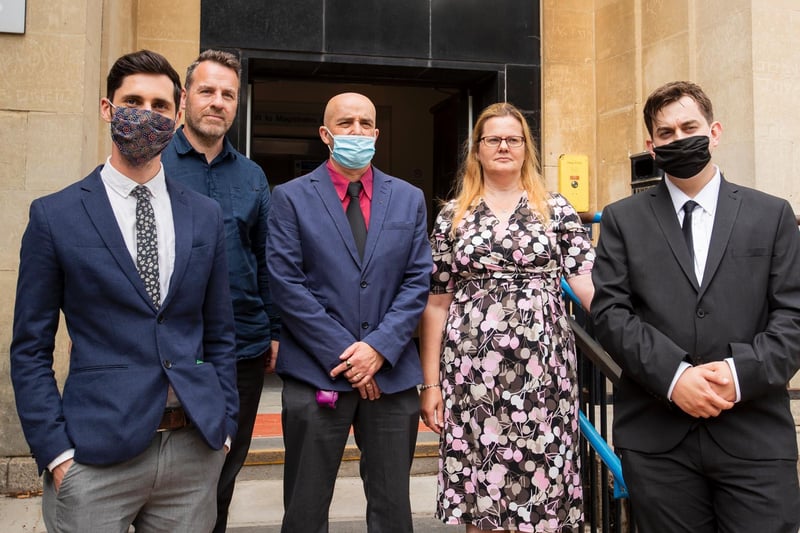 Climate Change activist group Extinction Rebellion protesters demonstrated outside Northampton Magistrates' Court today (Thursday, June 17) in support of 'The Barclaycard Six'. Photo: Leila Coker
