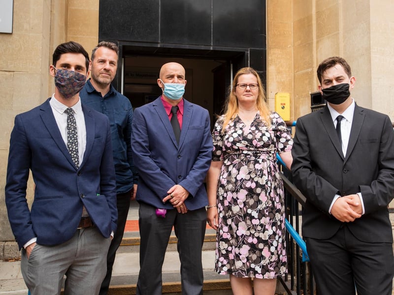 Climate Change activist group Extinction Rebellion protesters demonstrated outside Northampton Magistrates' Court today (Thursday, June 17) in support of 'The Barclaycard Six'. Photo: Leila Coker
