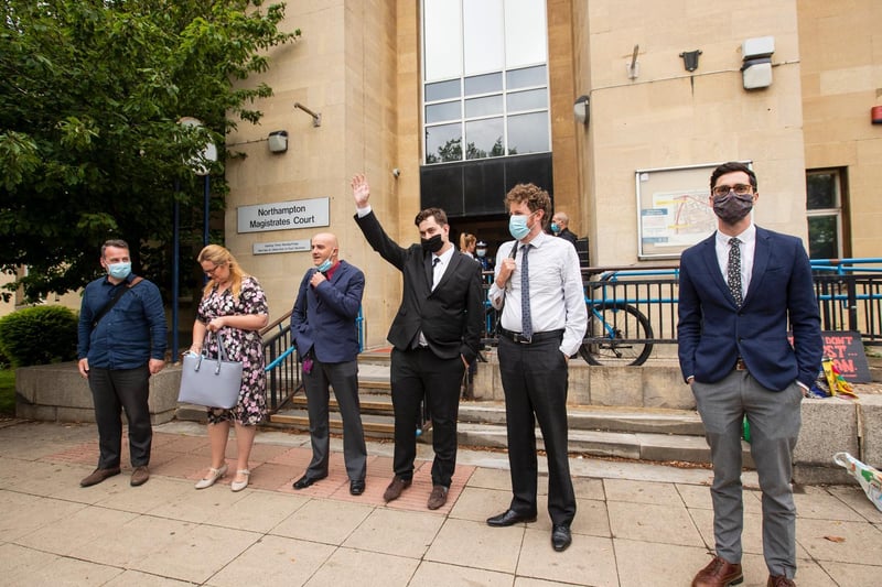 Protesters from the Climate Change activist group Extinction Rebellion demonstrated outside Northampton Magistrates' Court today (Thursday, June 17) in support of 'The Barclaycard Six'. Photo: Leila Coker