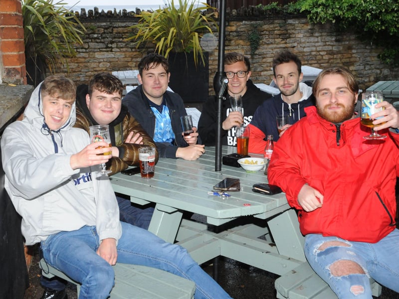 Engalnd fans watching a tense match with Scotland at the Stage in Deeping.