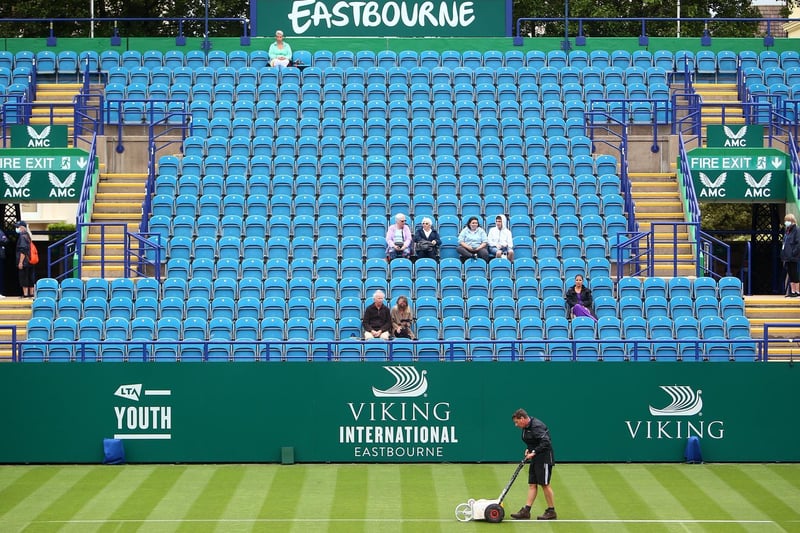 Preparations for the action at the 2021 Viking International at Devonshire Park, Eastbourne / Pictures: Charlie Crowhurst, Getty
