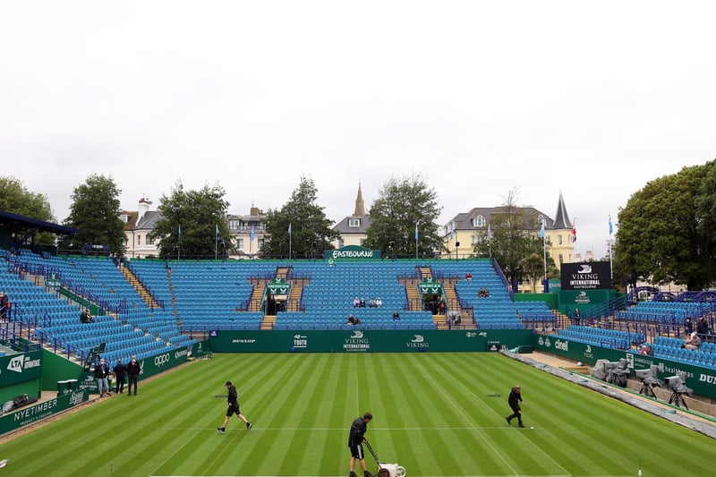 Preparations for the action at the 2021 Viking International at Devonshire Park, Eastbourne / Pictures: Charlie Crowhurst, Getty