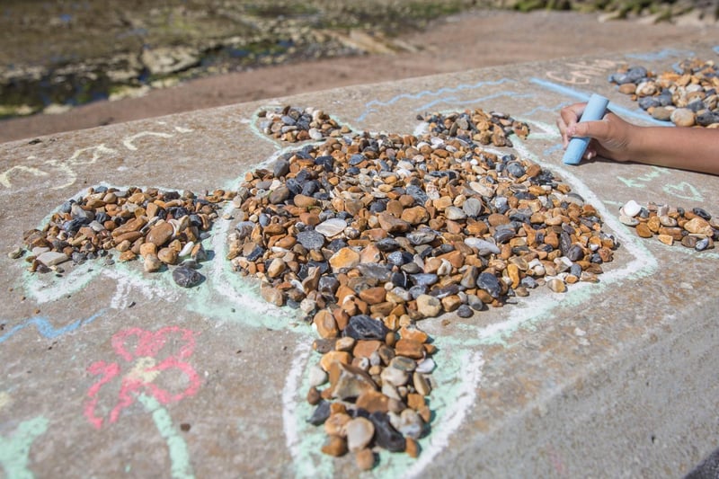 The pebble memorial designs included sea creatures, hearts, flowers and rainbows