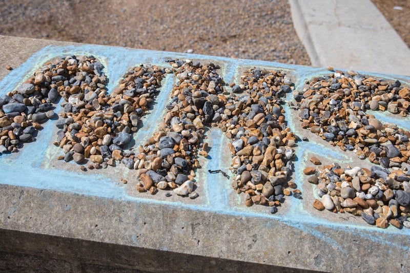 Some of the Roedean pupils spelt out the letters NHS with their pebbles, others created hearts, sea creatures and messages of hope