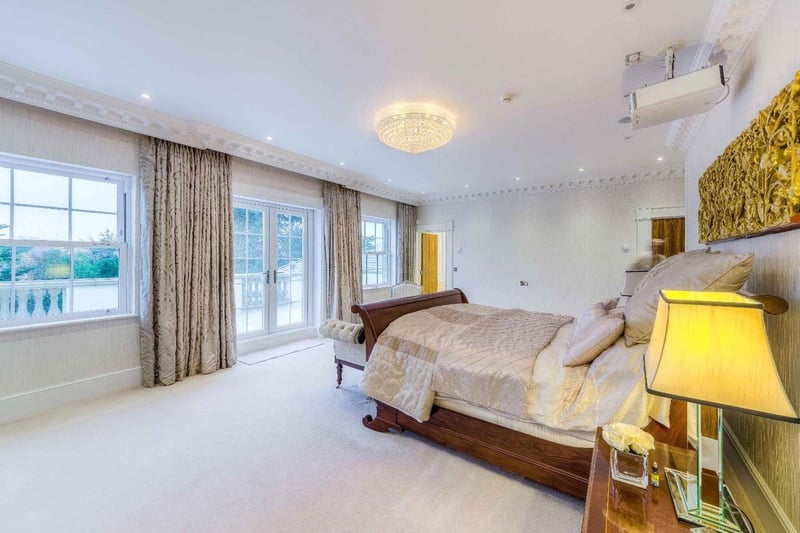 One of the home's impressive bedrooms
