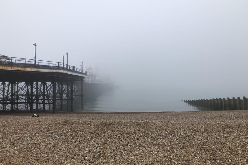 Sea mist obscures the pier on Eastbourne's seafront. This atmospheric shot was taken by Frances Burgess. SUS-210622-115719001