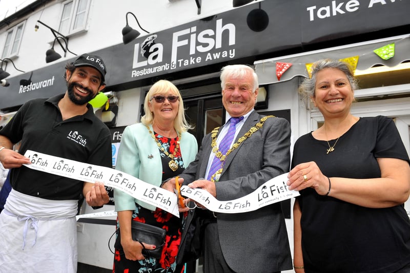La Fish celebrate 40 years in business. Mayor and Mayoress John and Cherry Hughes. Pic S Robards SR2106221 SUS-210622-164425001