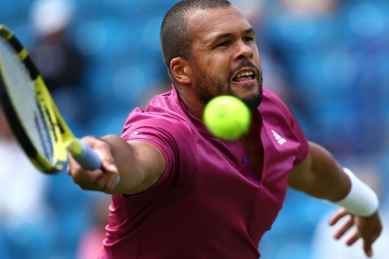 Jo-Wilfried Tsonga in action on day four of the Viking International tennis tournament at Devonshire Park, Eastbourne / Picture - Charlie Crowhurst, Getty