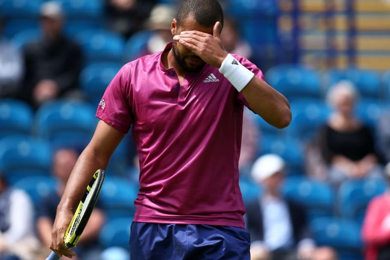Jo-Wilfried Tsonga in action on day four of the Viking International tennis tournament at Devonshire Park, Eastbourne / Picture - Charlie Crowhurst, Getty