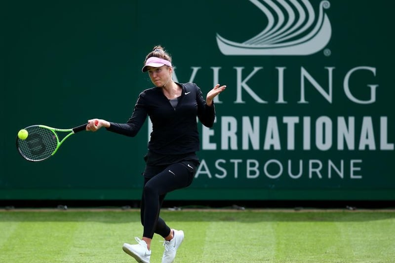 Elina Svitolina on court on day four of the Viking International tennis tournament at Devonshire Park, Eastbourne / Picture - Charlie Crowhurst, Getty