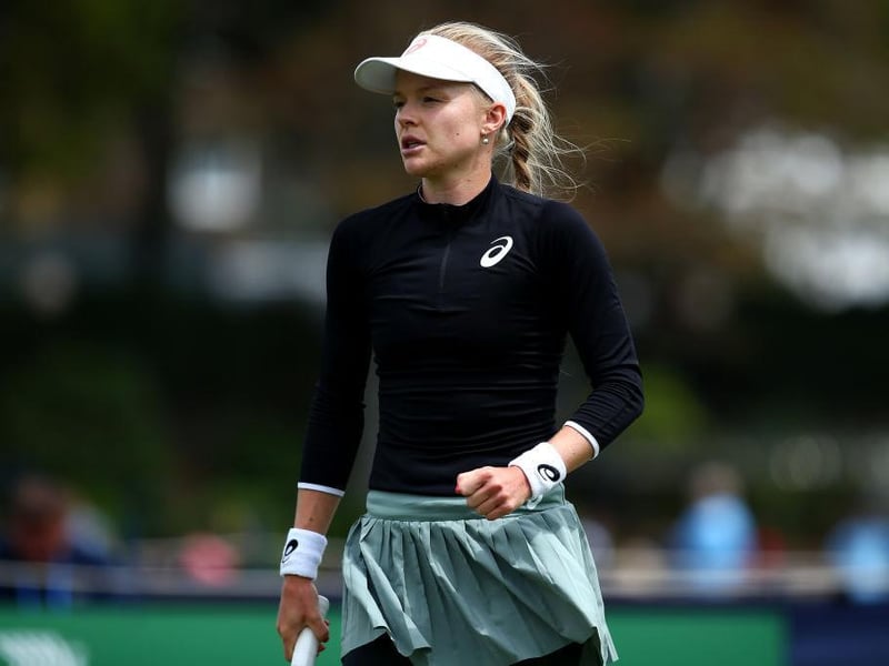 Harriet Dart in action on day four of the Viking International tennis tournament at Devonshire Park, Eastbourne / Picture - Charlie Crowhurst, Getty