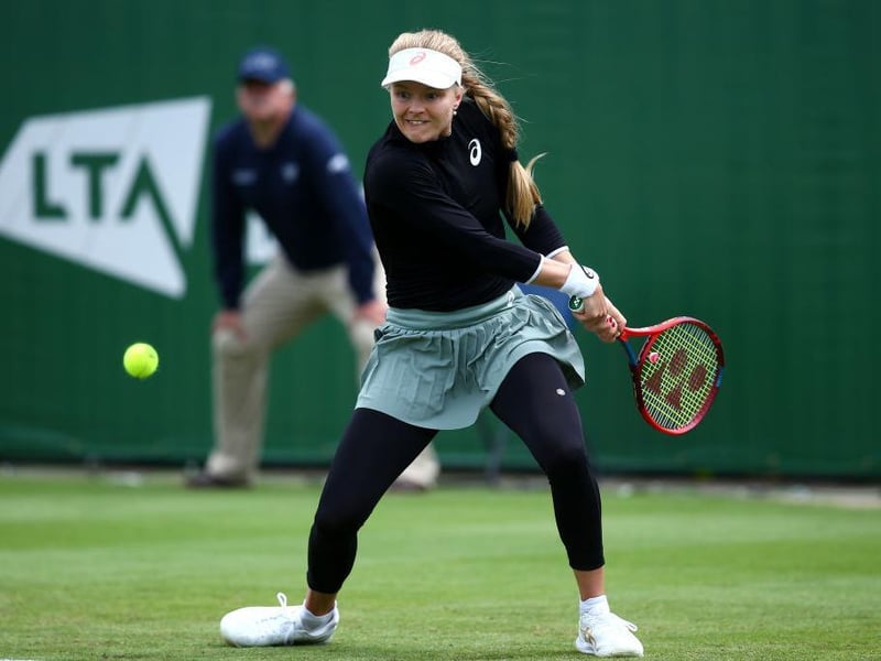 Harriet Dart plays a shot on day four of the Viking International tennis tournament at Devonshire Park, Eastbourne / Picture - Charlie Crowhurst, Getty