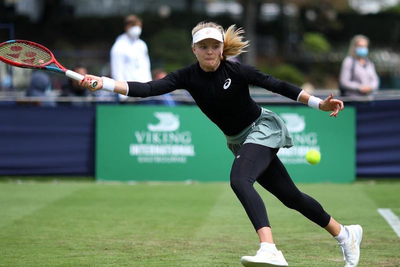 Harriet Dart plays a shot on day four of the Viking International tennis tournament at Devonshire Park, Eastbourne / Picture - Charlie Crowhurst, Getty