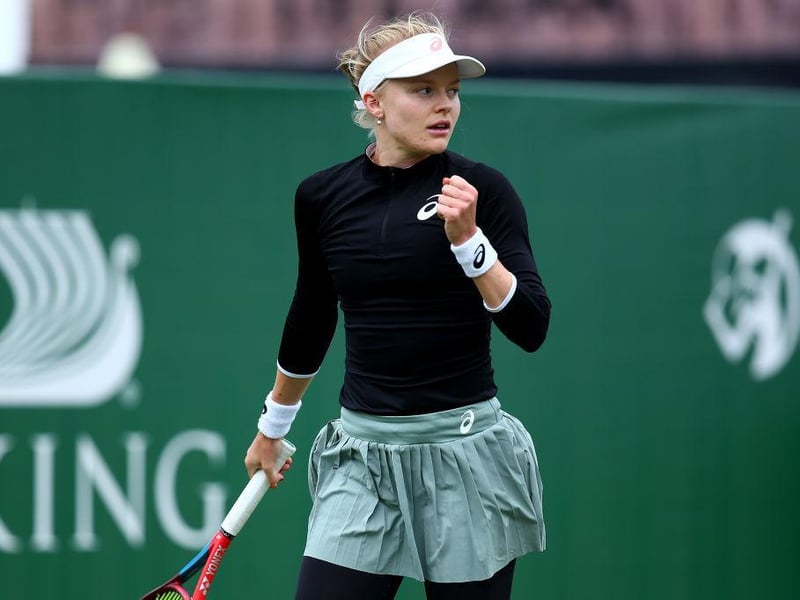 Harriet Dart in action on day four of the Viking International tennis tournament at Devonshire Park, Eastbourne / Picture - Charlie Crowhurst, Getty