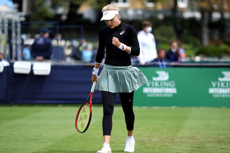 Harriet Dart in action on day four of the Viking International tennis tournament at Devonshire Park, Eastbourne / Picture - Charlie Crowhurst, Getty