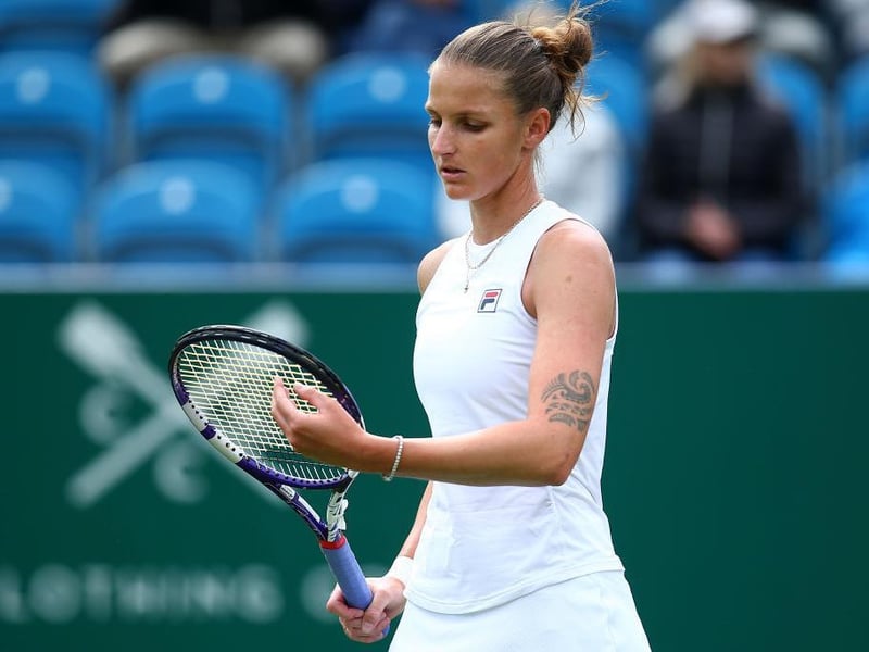 Karolina Pliskova in action on day four of the Viking International tennis tournament at Devonshire Park, Eastbourne / Picture - Charlie Crowhurst, Getty