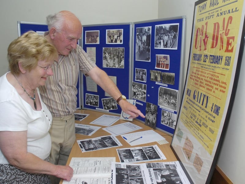 John and Sheila Watson looking at some of the memorabilia on display.