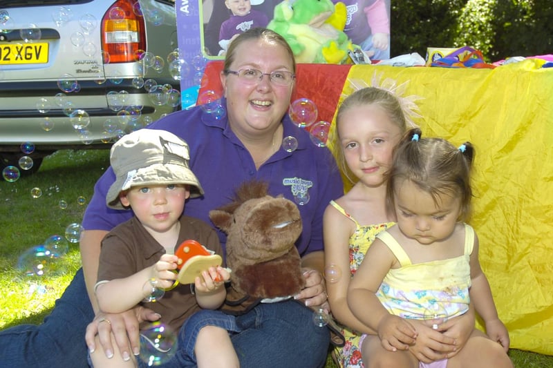 Sarah Gibbins, of Music Bugs, Kirton and Boston, with (from left) Oliver Vickers, two, Lilly-Anne Palmer, six, and Summer Palmer, one.