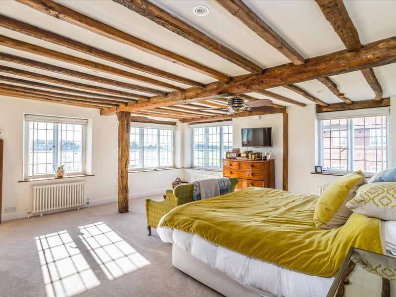 One of six bedrooms - and this one has stunning views out over Chichester Harbour