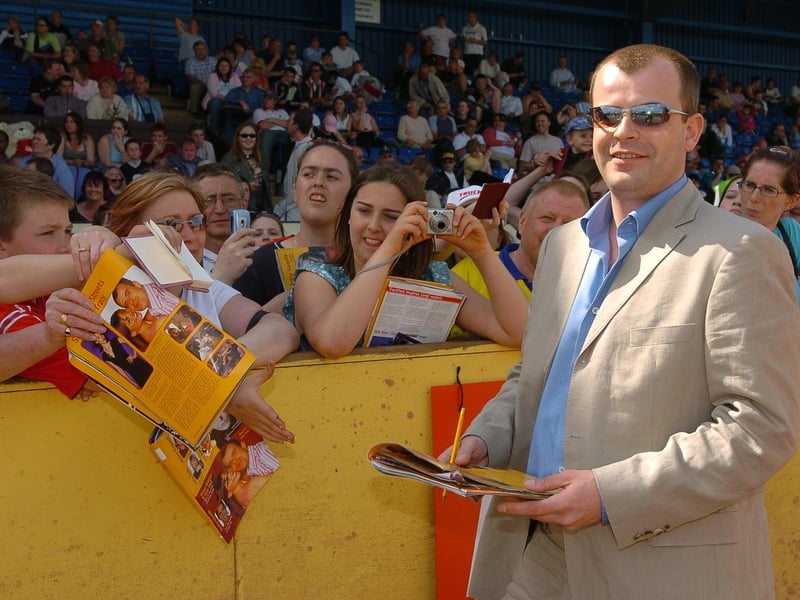 Simon Gregson in the main arena.