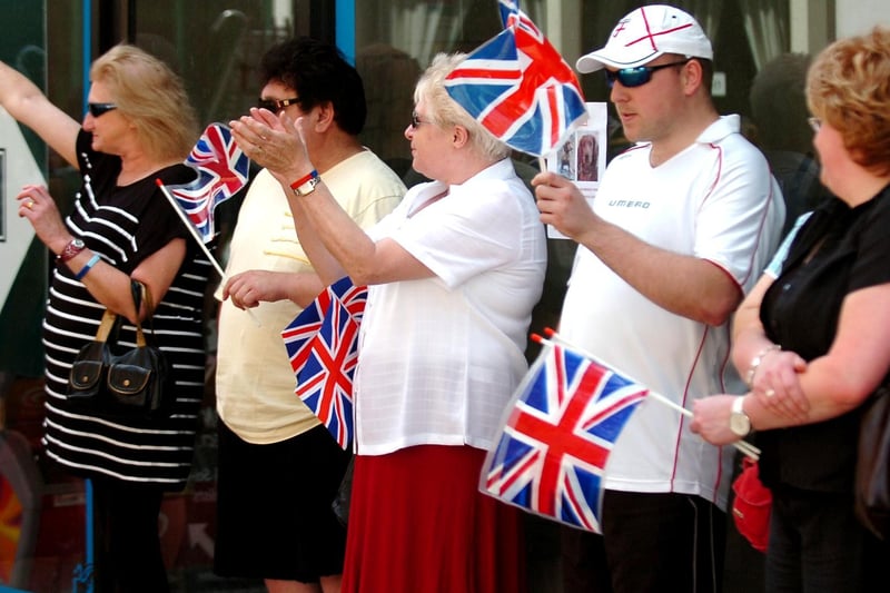 Well-wishers on Parsons Street who waved GB flags and applauded the servicemen